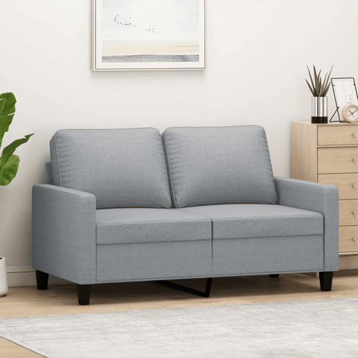 vidaXL Sofá de 2 lugares em tecido 120 cm cinzento-claro