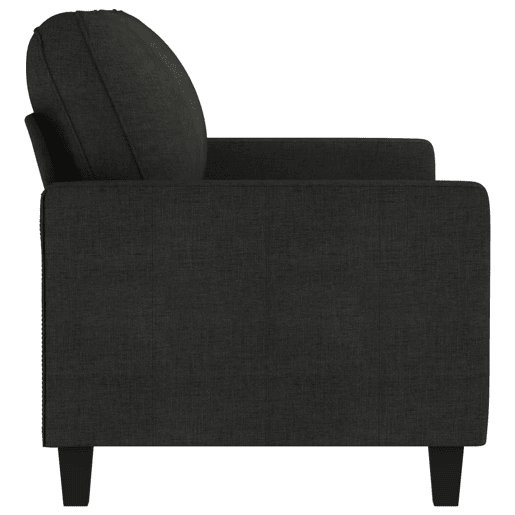 vidaXL Sofá de 2 lugares tecido 140 cm preto