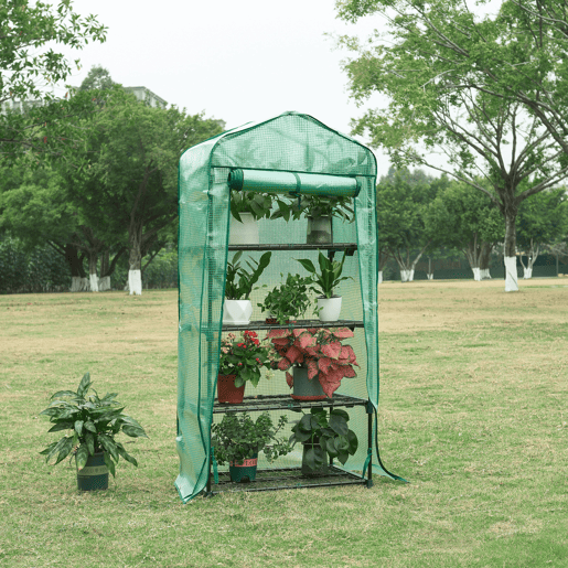 Estufa de chapa Chaam com porta de aço e PE 158x69x49cm - Verde en.casa