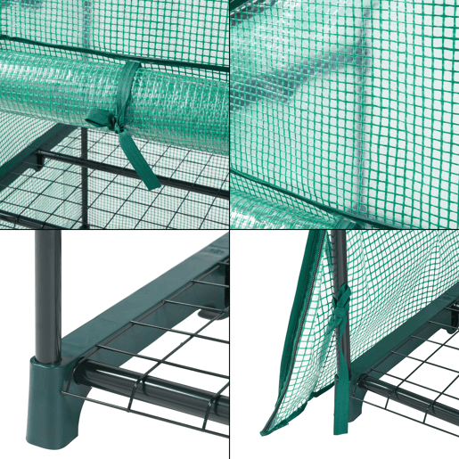 Estufa de chapa Chaam com porta de aço e PE 158x69x49cm - Verde en.casa