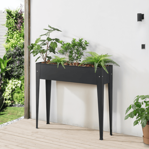 Mesa de cultivo Lelystad em aço 98 x 25 x 82 cm antracite en.casa