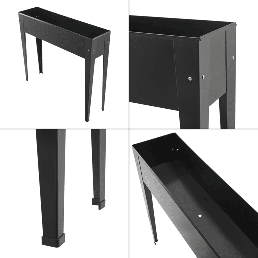 Mesa de cultivo Lelystad em aço 98 x 25 x 82 cm antracite en.casa