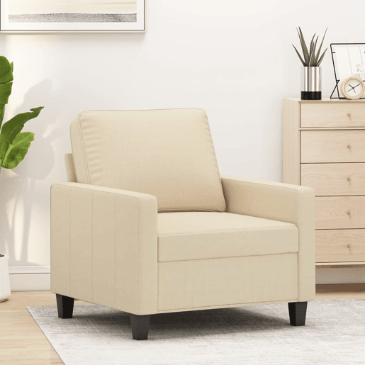 vidaXL Poltrona 60 cm tecido cor creme vidaXL Poltrona 60 cm tecido cor creme