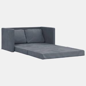 vidaXL Sofá-cama sem pés 122x204x55 cm veludo cinzento-escuro