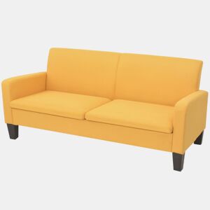vidaXL Sofá de 3 lugares 180x65x76 cm amarelo