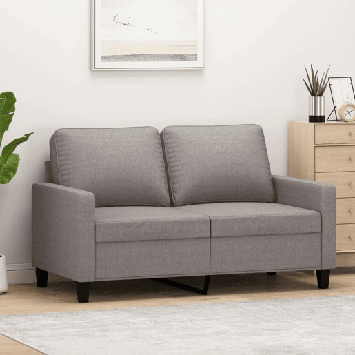 vidaXL Sofá de 2 lugares tecido 120 cm cinzento-acastanhado