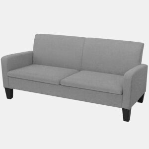 vidaXL Sofá de 3 lugares 180x65x76 cm cinzento-claro