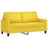 vidaXL Sofá de 2 lugares 140 cm tecido amarelo-claro