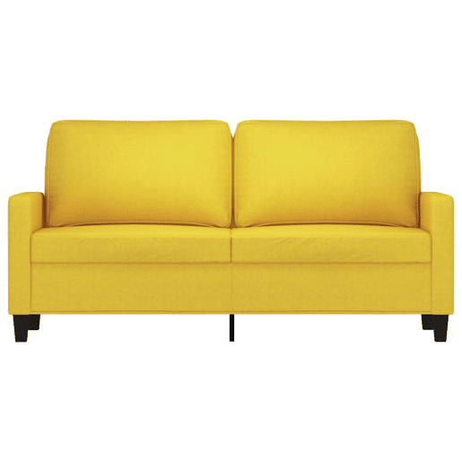 vidaXL Sofá de 2 lugares 140 cm tecido amarelo-claro vidaXL Sofá de 2 lugares 140 cm tecido amarelo-claro