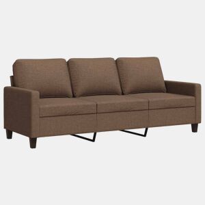 vidaXL Sofá de 3 lugares tecido 180 cm castanho
