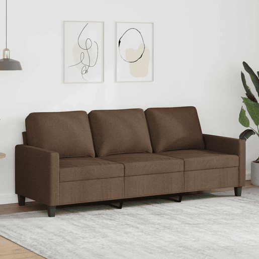 vidaXL Sofá de 3 lugares tecido 180 cm castanho vidaXL Sofá de 3 lugares tecido 180 cm castanho