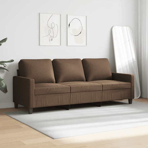 vidaXL Sofá de 3 lugares tecido 180 cm castanho vidaXL Sofá de 3 lugares tecido 180 cm castanho