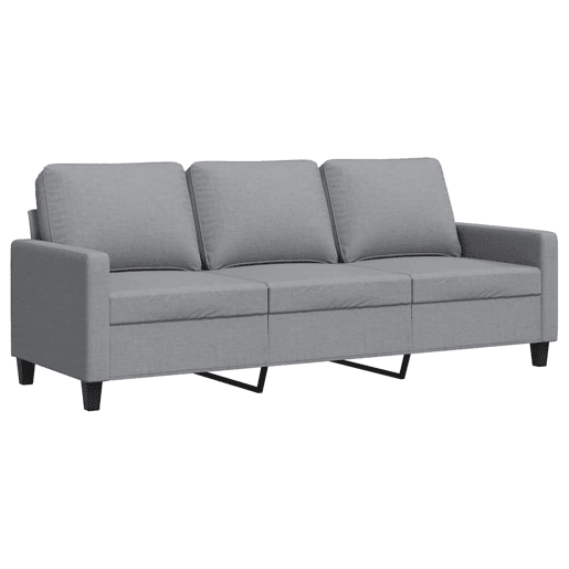 vidaXL Sofá de 3 lugares 180 cm tecido cinza-claro