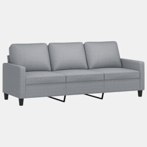 vidaXL Sofá de 3 lugares 180 cm tecido cinza-claro