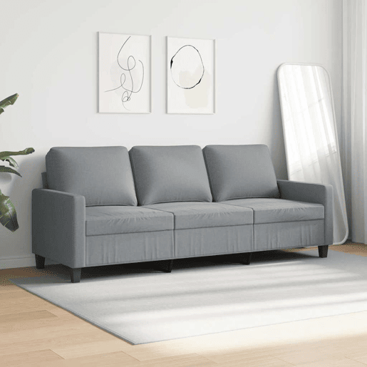 vidaXL Sofá de 3 lugares 180 cm tecido cinza-claro