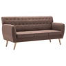 vidaXL Sofá de 3 lugares estofos de tecido 172x70x82 cm castanho