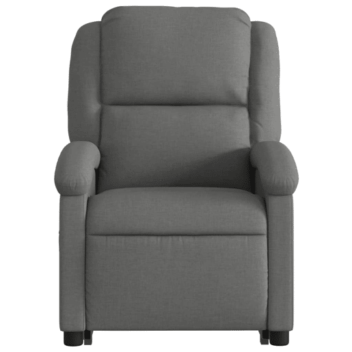 vidaXL Poltrona elétrica elevatória massagens tecido cinzento-escuro