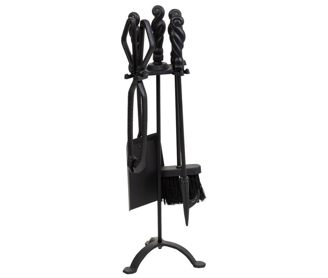 Set 5 herramientas pasa la chimenea de metal negras