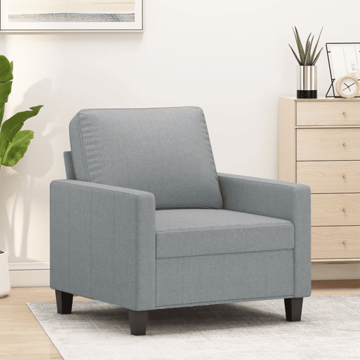 vidaXL Poltrona tecido 60 cm cinzento-claro vidaXL Poltrona tecido 60 cm cinzento-claro