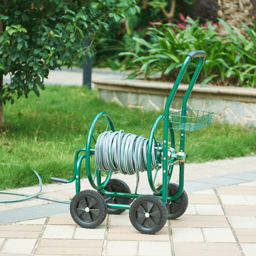 Carrinho metálico para mangueira (XL) de 34 polegadas 86 x 44 x 95 cm verde pro.tec Carrinho metálico para mangueira (XL) de 34 polegadas 86 x 44 x 95 cm verde pro.tec