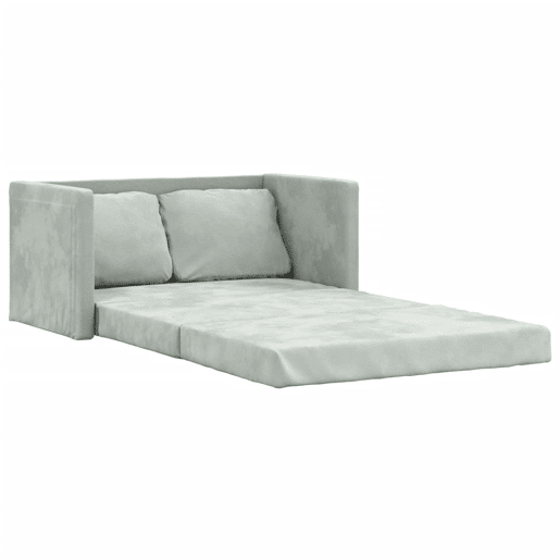 vidaXL Sofá-cama sem pés 122x204x55 cm veludo cinzento-claro vidaXL Sofá-cama sem pés 122x204x55 cm veludo cinzento-claro