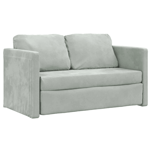 vidaXL Sofá-cama sem pés 122x204x55 cm veludo cinzento-claro vidaXL Sofá-cama sem pés 122x204x55 cm veludo cinzento-claro