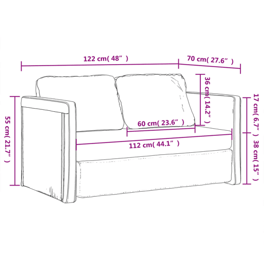 vidaXL Sofá-cama sem pés 122x204x55 cm veludo cinzento-claro vidaXL Sofá-cama sem pés 122x204x55 cm veludo cinzento-claro