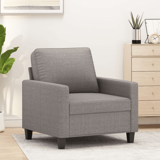 vidaXL Poltrona tecido 60 cm cinzento-acastanhado vidaXL Poltrona tecido 60 cm cinzento-acastanhado