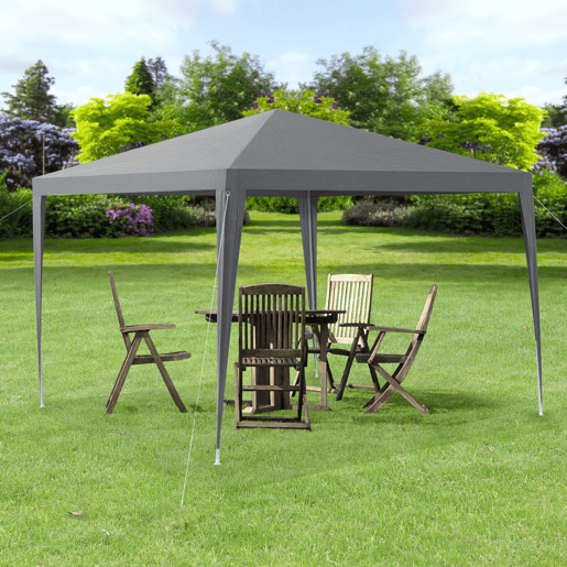 Tenda Pavilhão de jardim Wedau metal 300 x 300 x 255 cm cinzento escuro casa.pro