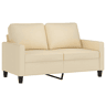 vidaXL Sofá de 2 lugares tecido 120 cm cor creme