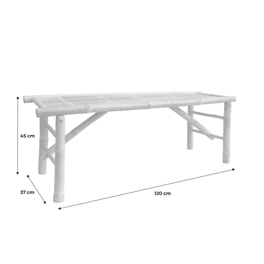Banco de bambu, Fidji, Natural, 120x38x46 cm