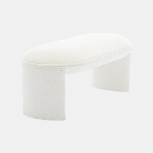 Banco encaracolado ou cabeceira de cama, Shawn, Creme, 100x44x41 cm