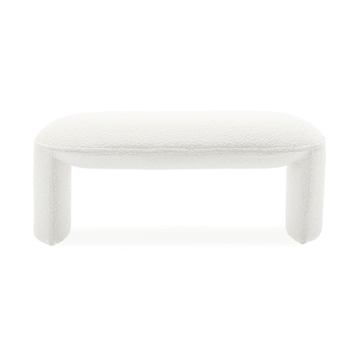 Banco encaracolado ou cabeceira de cama, Shawn, Creme, 100x44x41 cm