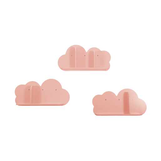 Prateleiras de parede em nuvem para quarto de criança, set de 3, Nephos, Rosa, 34.5x12x23.5 cm Prateleiras de parede em nuvem para quarto de criança, set de 3, Nephos, Rosa, 34.5x12x23.5 cm