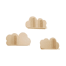 Prateleiras de parede em nuvem para quarto de criança, set de 3, Nephos, Natural, 34.5x12x23.5 cm