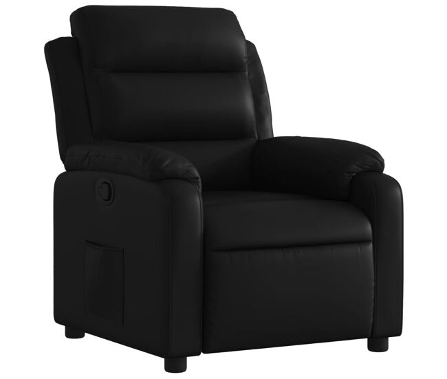 Vidaxl sillón reclinable de cuero sintético negro
