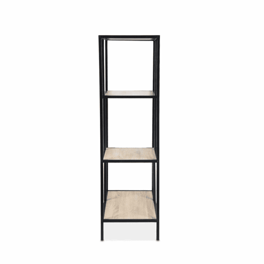 Estante com efeito de metal e madeira, 4 níveis, Loft, Madeira, 69x33x113.5 cm