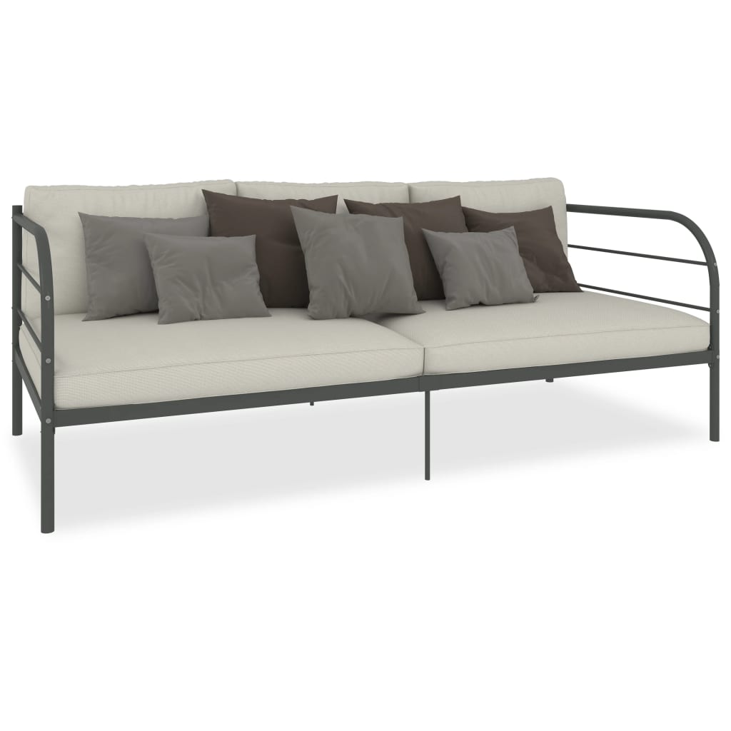 Estructura de cama de metal gris 90x200 cm