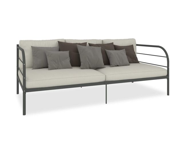 Estructura de cama de metal gris 90x200 cm