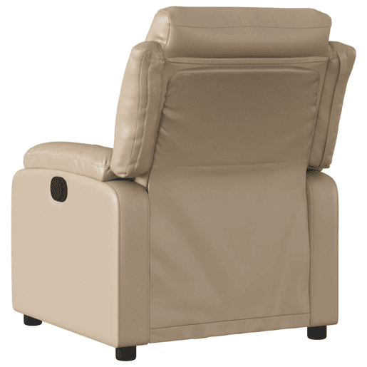 vidaXL Poltrona reclinável elétrica couro artificial cor cappuccino