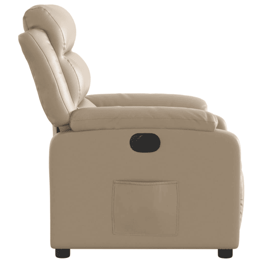 vidaXL Poltrona reclinável elétrica couro artificial cor cappuccino