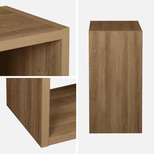 Estante cúbica, 2 níveis e 4 compartimentos, Basiks, Manguier, 76x39x76 cm