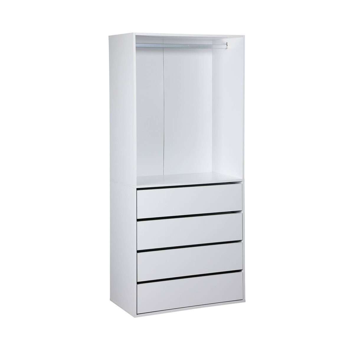Módulo de vestidor con 4 cajones, modulo, blanco, 80x45x180 cm