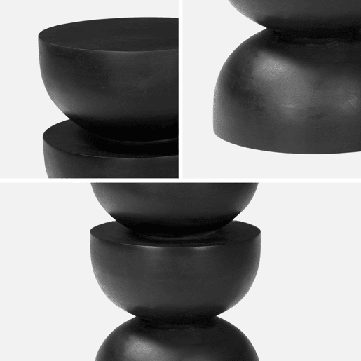 Mesa de apoio em madeira de manga, Sita, Preto, 30x30x45 cm