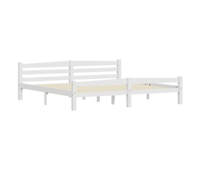 Estructura de cama de madera maciza de pino blanca 200x200 cm