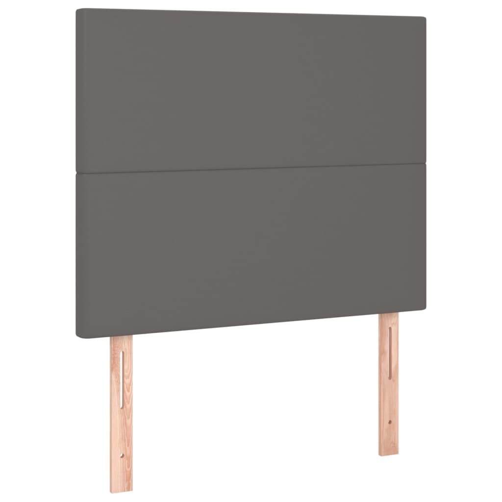 Cabeceros 2 unidades de cuero sintético gris 100x5x78/88 cm alto