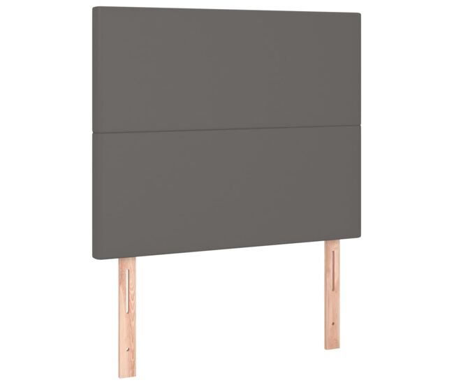 Cabeceros 2 unidades de cuero sintético gris 100x5x78/88 cm alto