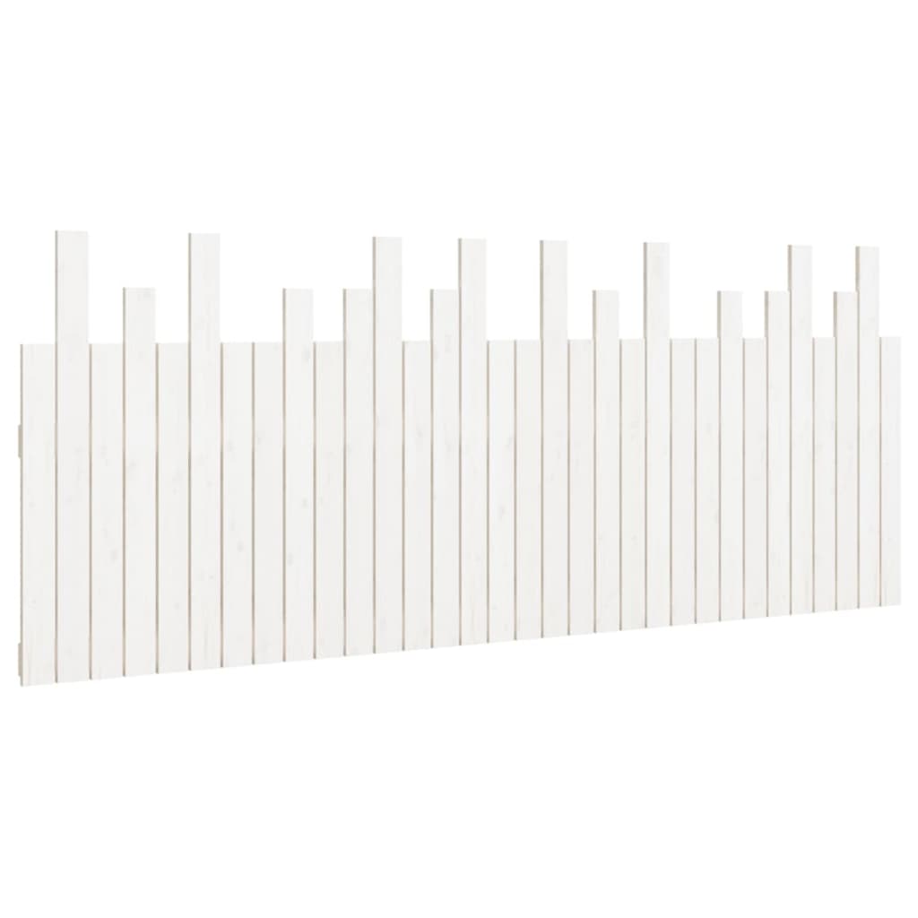 Cabecero de cama de pared madera maciza pino blanco 204x3x80 cm