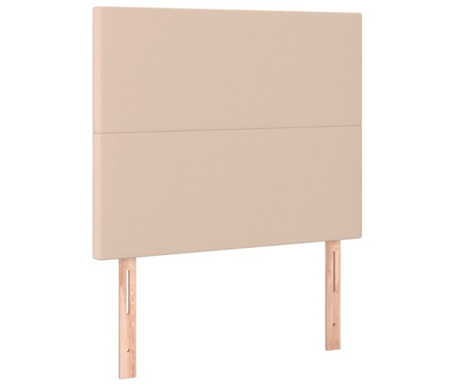 Cabeceros 2 unidades cuero sintético capuchino 90x5x78/88 cm alto