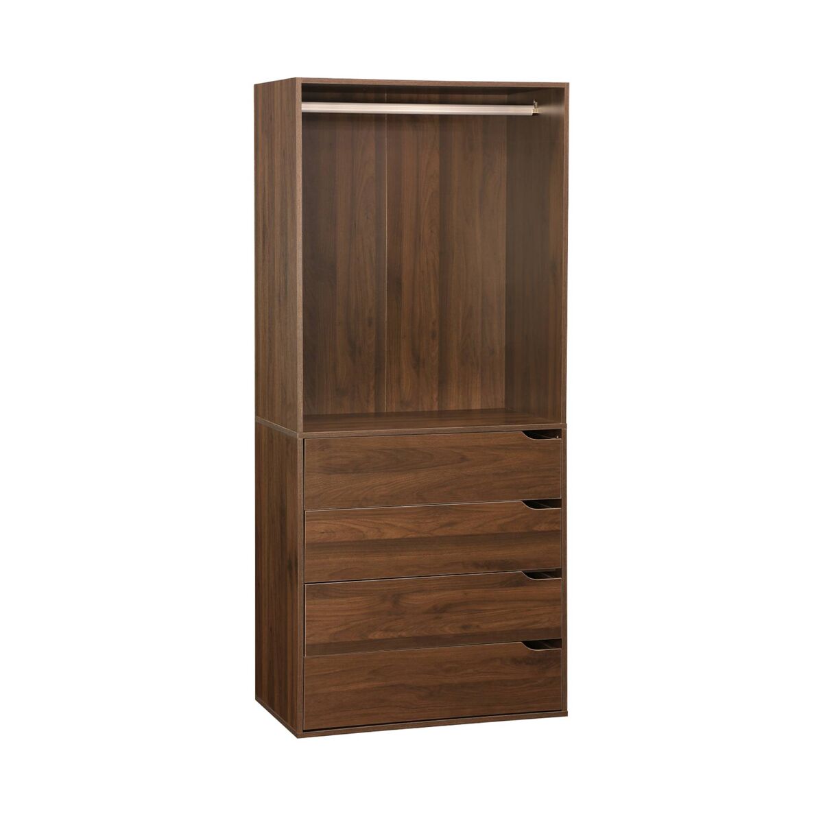 Módulo de vestidor con 4 cajones, nepal, nogal, 80x45x180 cm